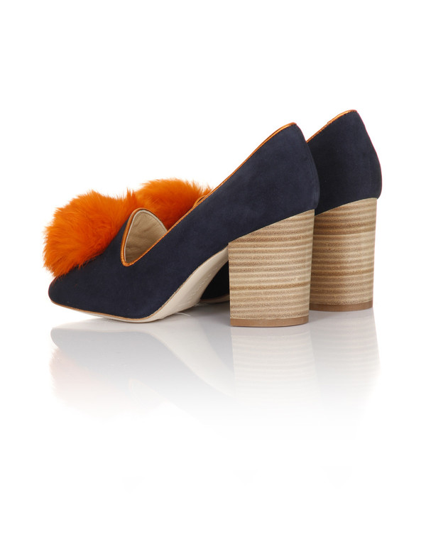 Minna Parikka - Alice Navy & Orange Suede Pump Minna Parikka - Alice Navy & Orange Suede Pump
