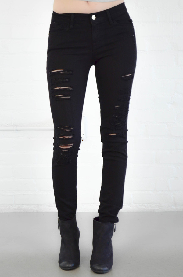 FRAME Denim Frame Le Color Rip in Film Noir FRAME Denim Frame Le Color Rip in Film Noir