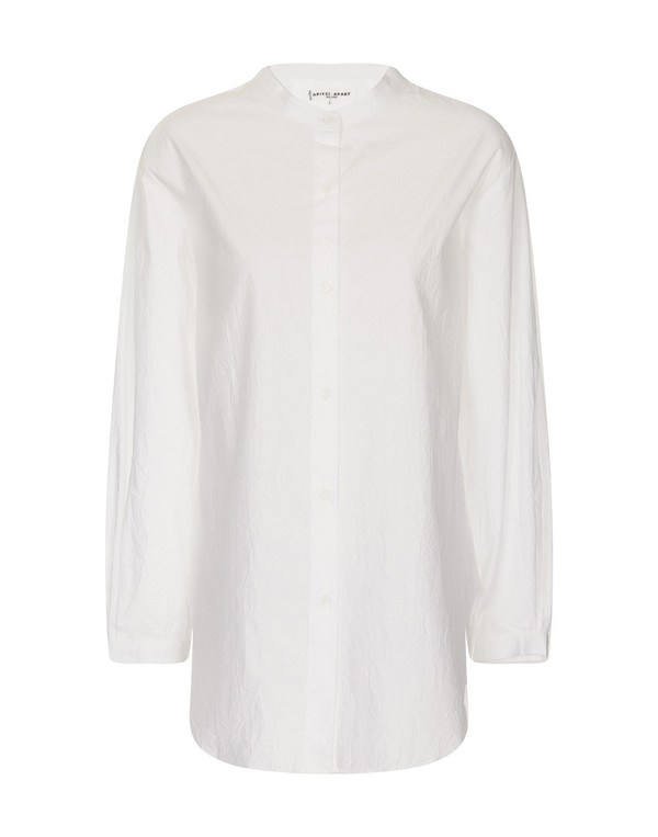 Apiece Apart Augustina White Collarless Shirt Apiece Apart Augustina White Collarless Shirt