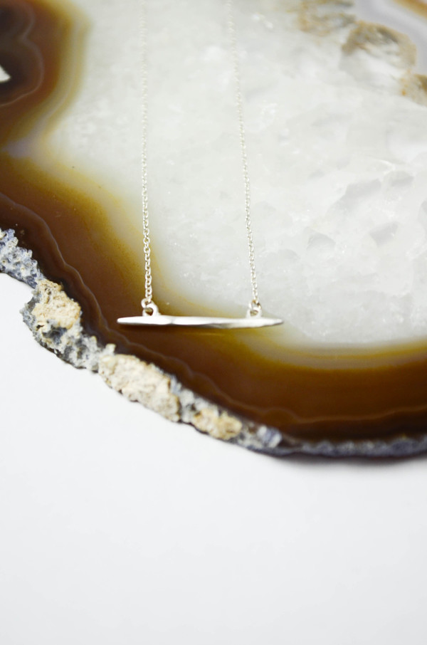 K/ller Silver Lateral Twist Spike Necklace K/ller Silver Lateral Twist Spike Necklace