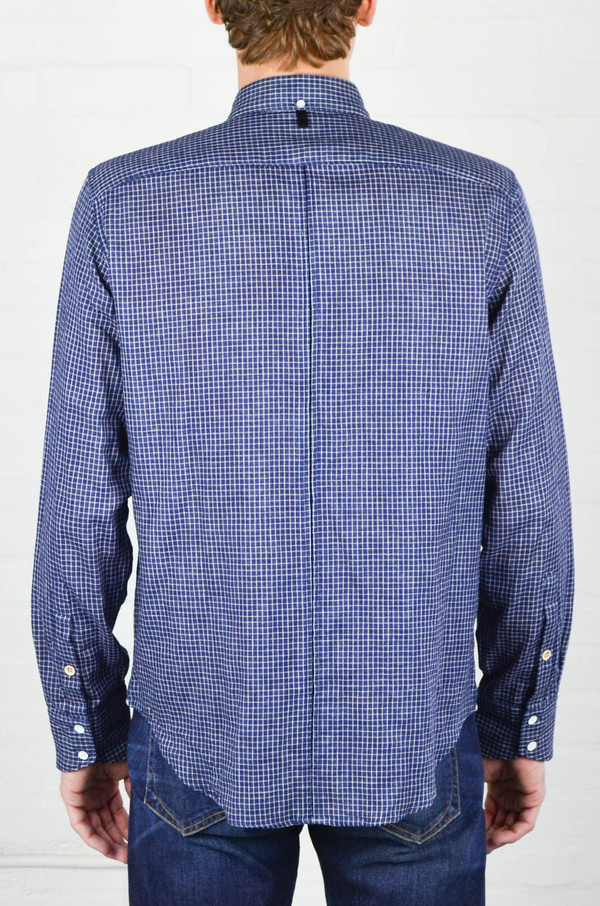 Men's Rag and Bone Indigo Check Yokohama Shirt Men's Rag and Bone Indigo Check Yokohama Shirt