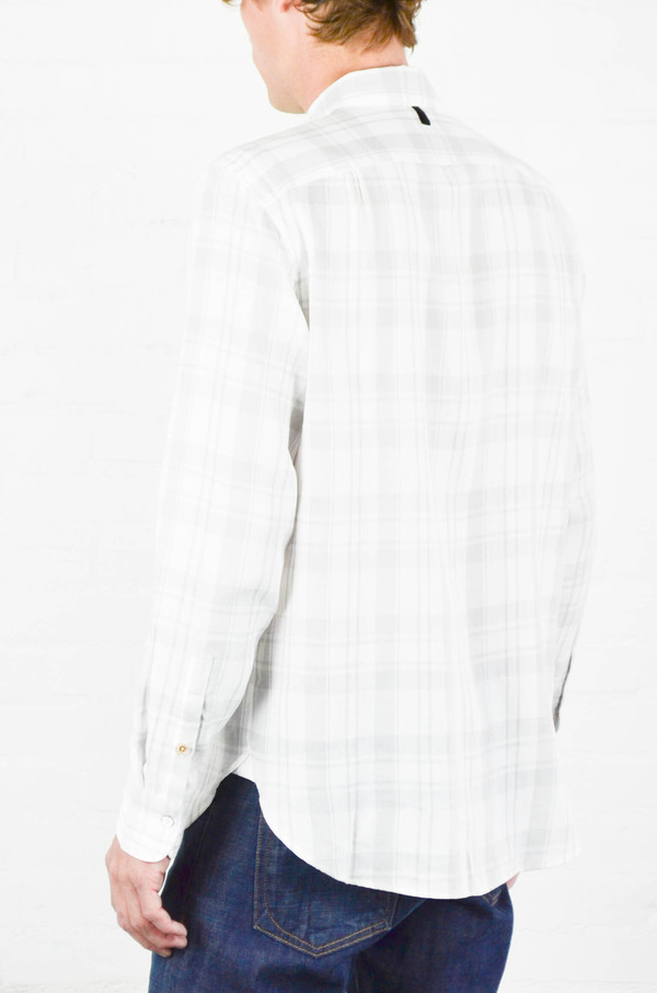 Men's Rag and Bone White and Grey Beach Shirt Men's Rag and Bone White and Grey Beach Shirt