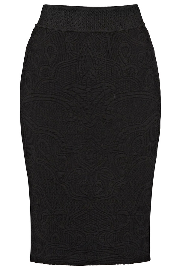 Rodebjer - Black Mandi Embossed Pencil Skirt Rodebjer - Black Mandi Embossed Pencil Skirt
