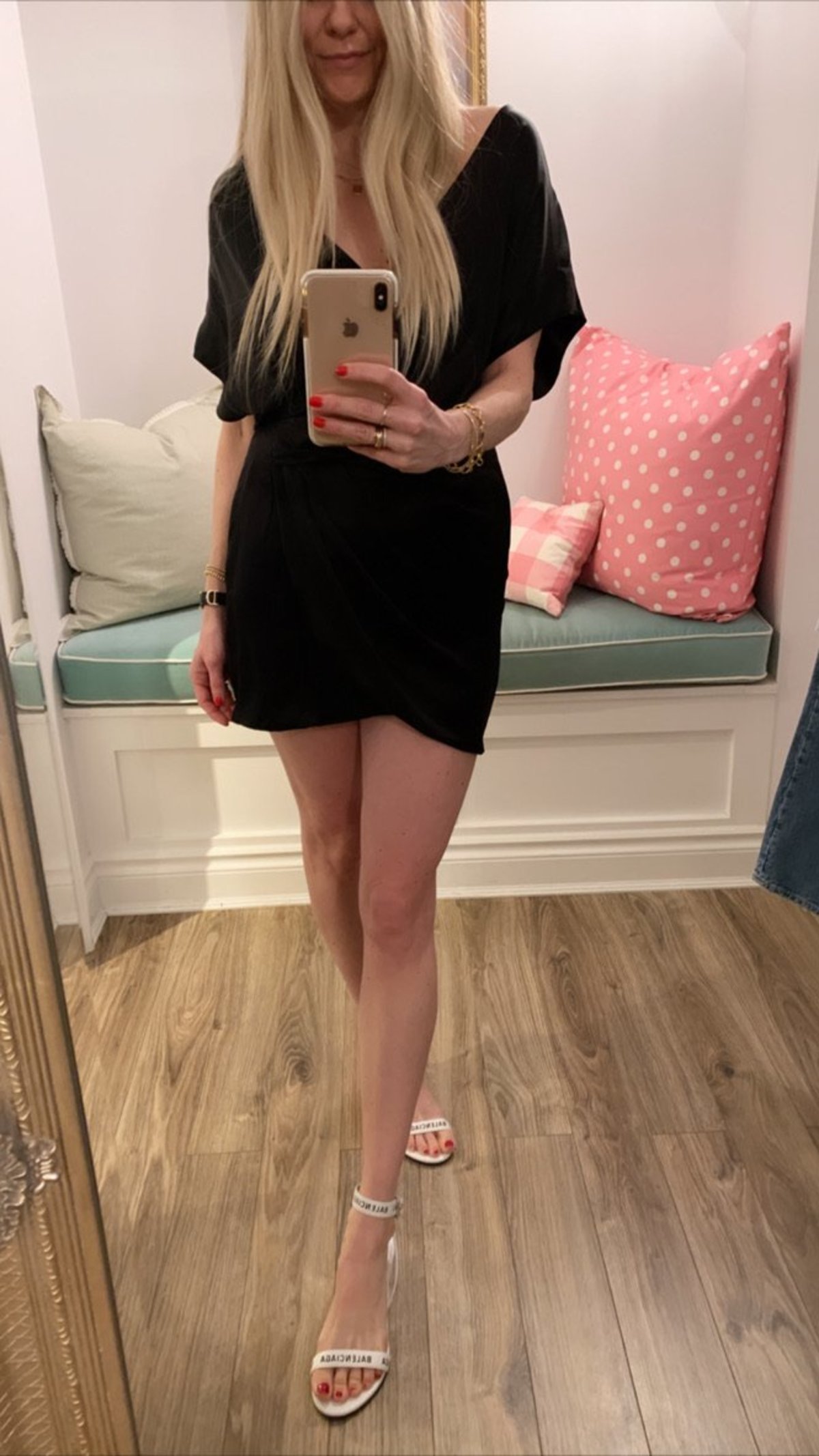 michelle mason wide neck wrap dress