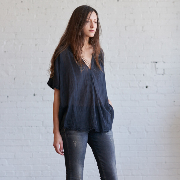 Raquel Allegra Short Sleeve Henley Raquel Allegra Short Sleeve Henley