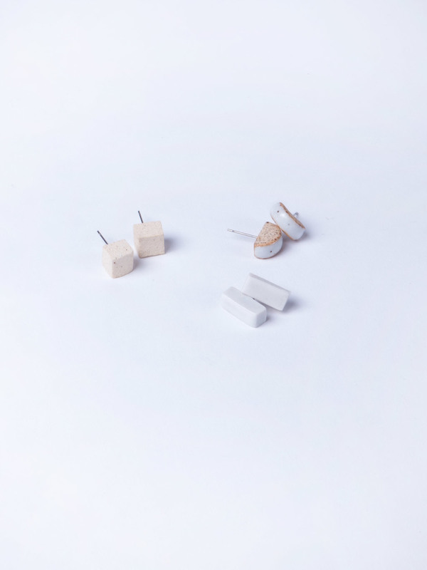 Jujumade White Bar Earring Jujumade White Bar Earring