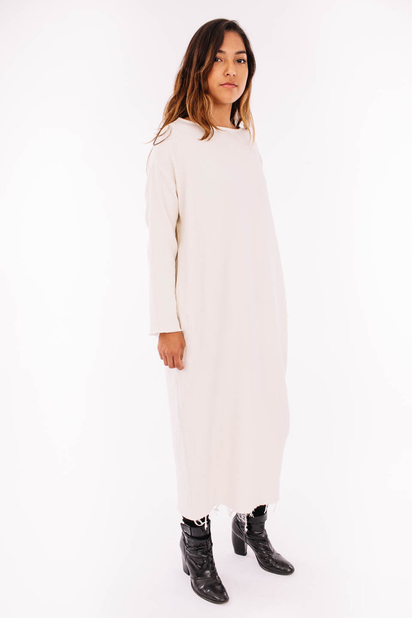Black Crane Quilted Long Dress (Cream) Black Crane Quilted Long Dress (Cream)