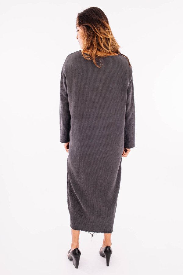 Black Crane Quilted Long Dress (Dark Shadow) Black Crane Quilted Long Dress (Dark Shadow)