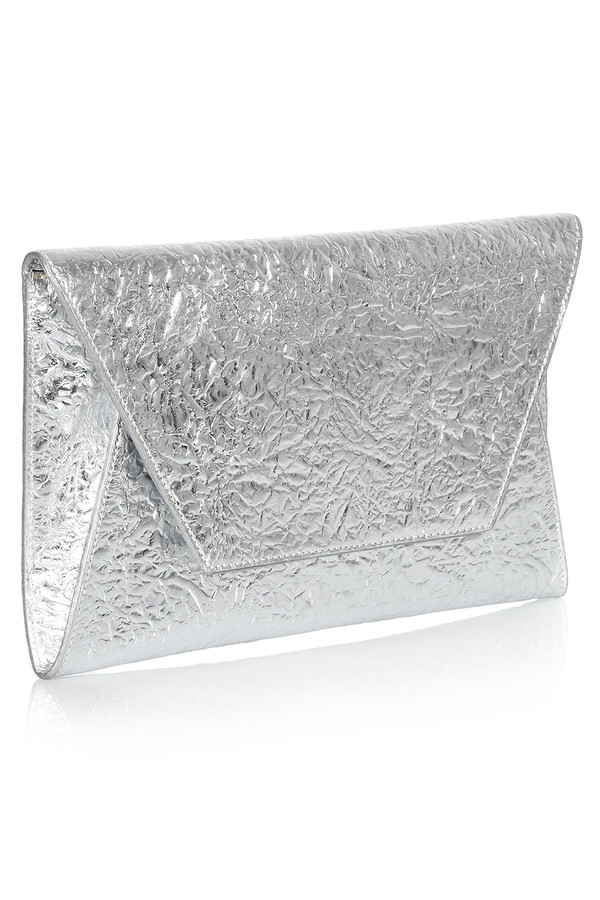 Flynn - Fergie Silver Leather Clutch Flynn - Fergie Silver Leather Clutch