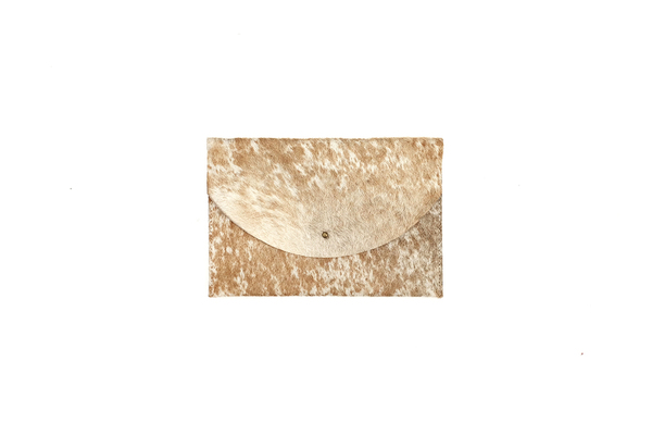 Primecut TAN SPOTTED ENVELOPE CLUTCH Primecut TAN SPOTTED ENVELOPE CLUTCH