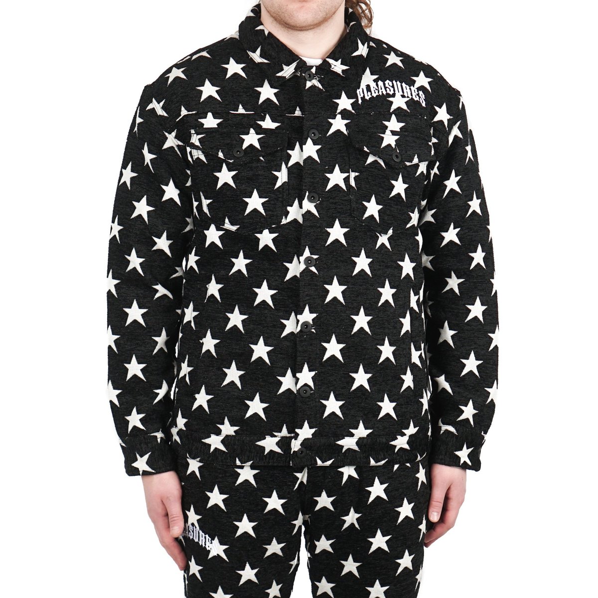 PLEASURES GUILTY TRUCKER JACKET - BLACK 