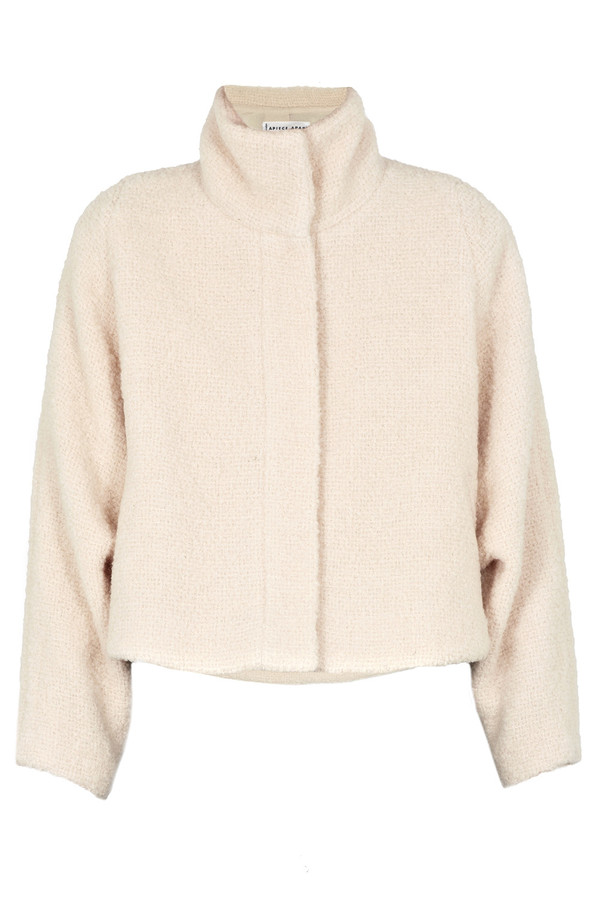 Apiece Apart Juliana Cropped Cream Blanket Coat Apiece Apart Juliana Cropped Cream Blanket Coat
