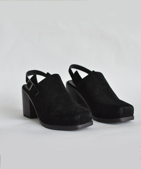 Intentionally Blank Black Suede Honcho Biker Mule Intentionally Blank Black Suede Honcho Biker Mule