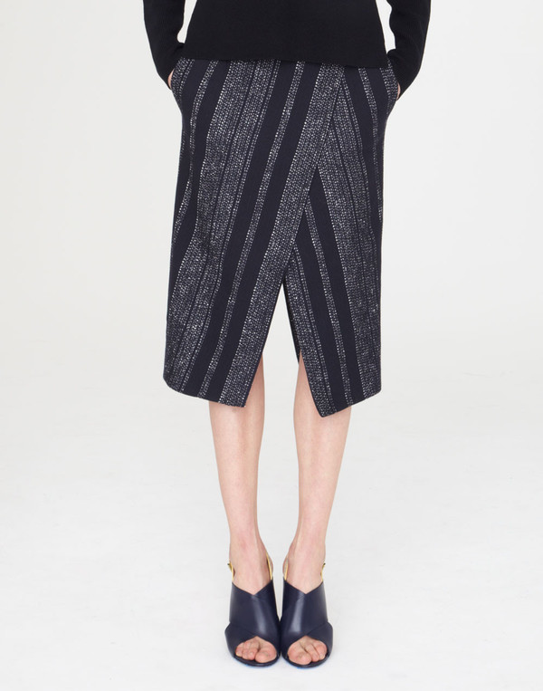 Apiece Apart - Livia Blanket Wrap Slit Skirt in Lezat Stripe Apiece Apart - Livia Blanket Wrap Slit Skirt in Lezat Stripe