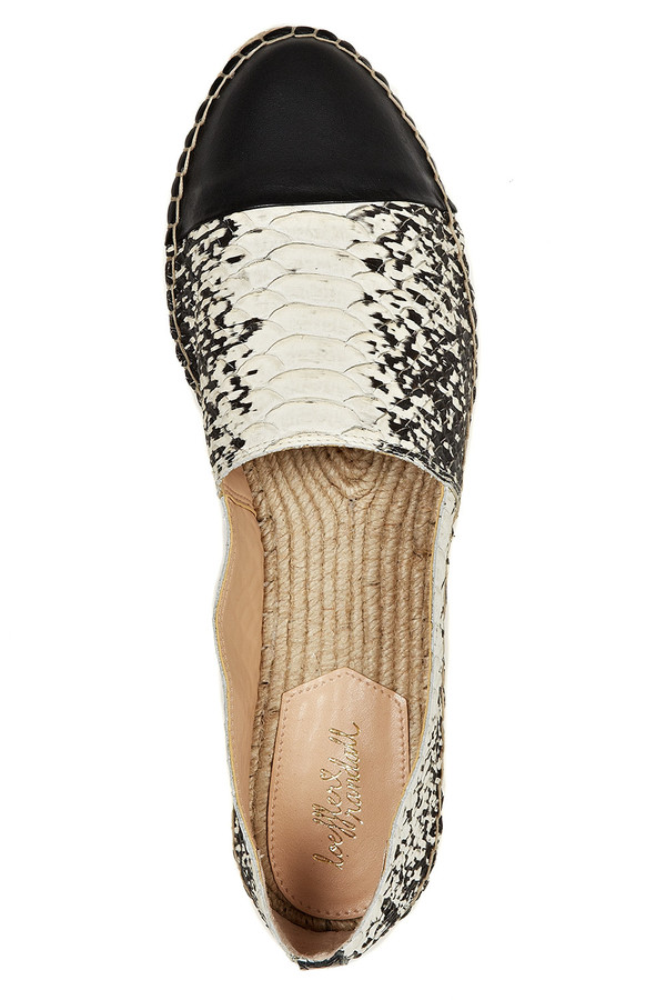 Loeffler Randall - Mara Cap-Toe Anaconda Leather Espadrille Loeffler Randall - Mara Cap-Toe Anaconda Leather Espadrille