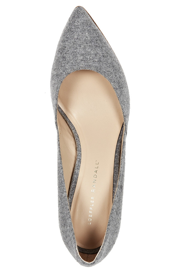 Loeffler Randall - Pari Classic Stiletto Pump in Grey Melton Wool Loeffler Randall - Pari Classic Stiletto Pump in Grey Melton Wool