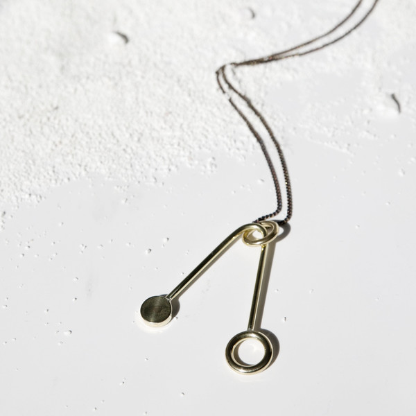 Disc + Ring V Necklace J16 Disc + Ring V Necklace J16