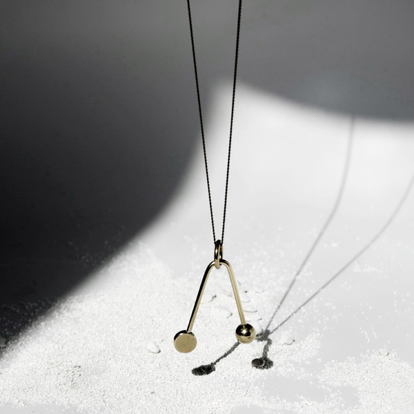 7115 by Szeki Disc + Sphere V Necklace J16 7115 by Szeki Disc + Sphere V Necklace J16