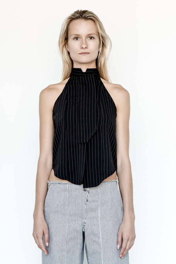 Assembly New York Business Stripe Cutaway Top Assembly New York Business Stripe Cutaway Top