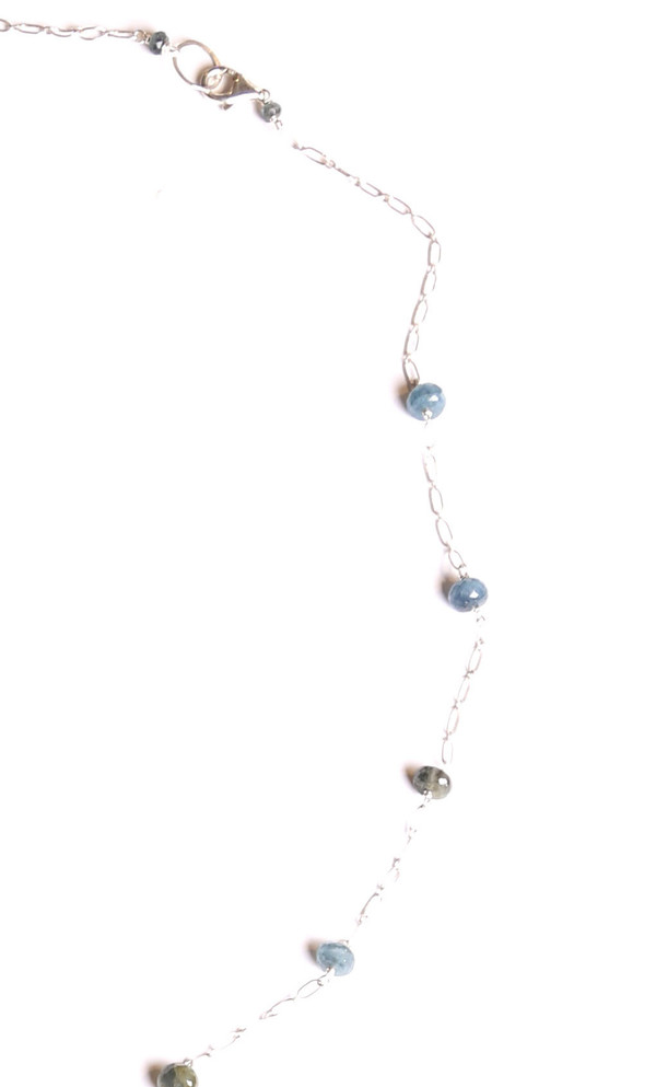 James and Jezebelle Copy of Moss Aqua Marine on Silver Chain James and Jezebelle Copy of Moss Aqua Marine on Silver Chain