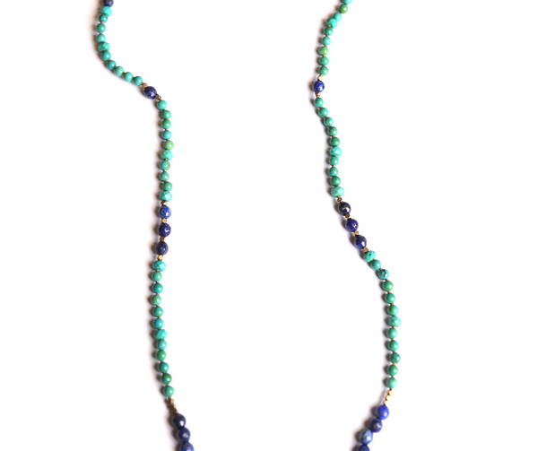 Lapis & Turquoise Knotted Necklace Lapis & Turquoise Knotted Necklace