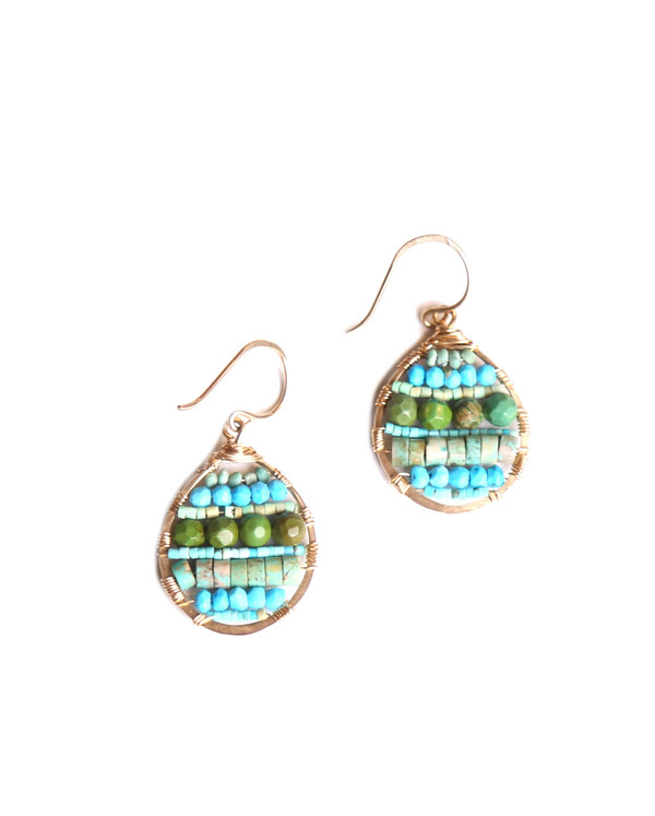 James and Jezebelle Turquoise Circle Paddle Earring James and Jezebelle Turquoise Circle Paddle Earring