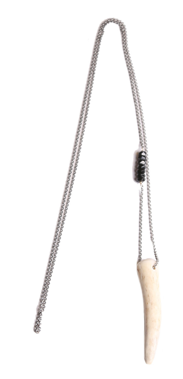 James and Jezebelle Antler & Onyx Necklace James and Jezebelle Antler & Onyx Necklace