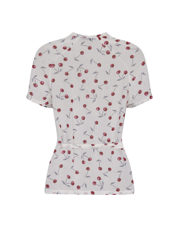 Rodebjer - White Anta Top with Silver Cherry Print Rodebjer - White Anta Top with Silver Cherry Print