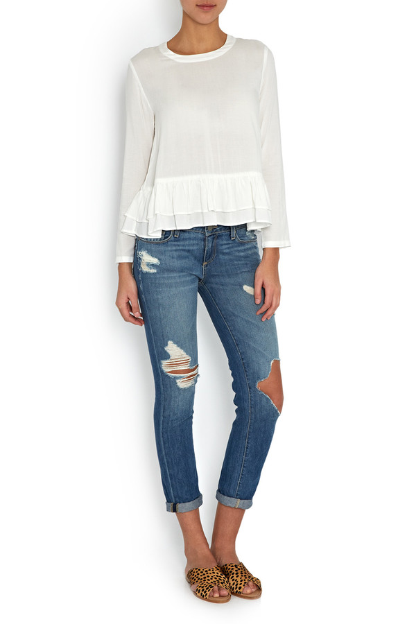 Rodebjer - White Lindy Peplum Frill Tunic Rodebjer - White Lindy Peplum Frill Tunic