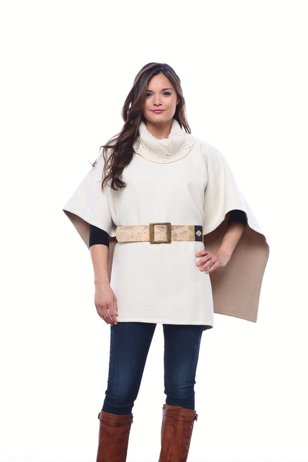 Stick & Ball Knit Collar Poncho Stick & Ball Knit Collar Poncho
