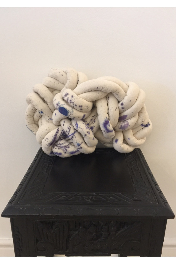 Electric Feathers Silk Rope Pillow - White Speckled Electric Feathers Silk Rope Pillow - White Speckled