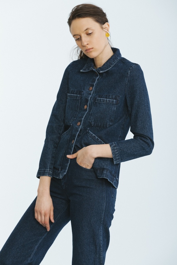 Carleen Triangle Pocket Jacket Blue Carleen Triangle Pocket Jacket Blue