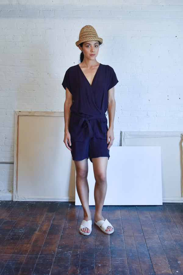 Seek Collective Sample Sale / Shorts Jumpsuit, solid aubergine Seek Collective Sample Sale / Shorts Jumpsuit, solid aubergine