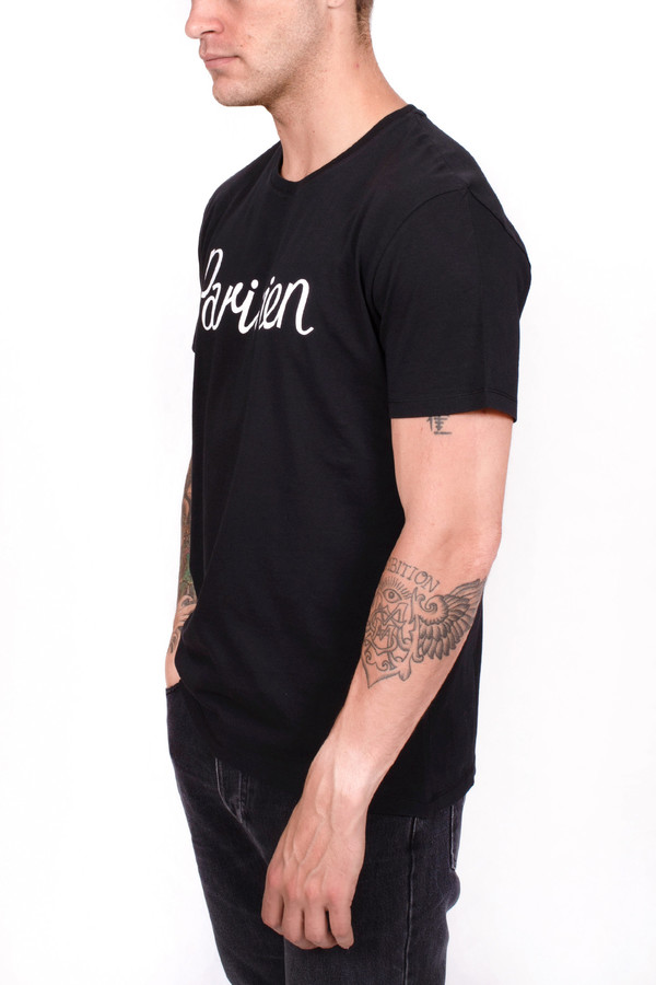 Men's Maison Kitsune Parisien Tee Black Men's Maison Kitsune Parisien Tee Black