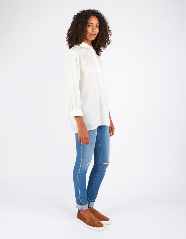 Filippa K Tencel Pull On Blouse Off White Filippa K Tencel Pull On Blouse Off White