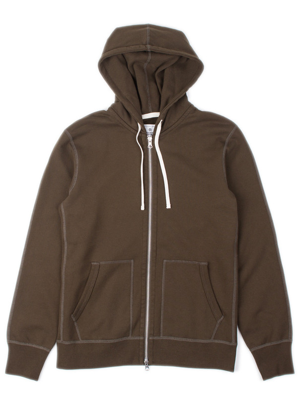 Reigning Champ Knit Mid Wt Terry Full Zip Hoodie Olive Reigning Champ Knit Mid Wt Terry Full Zip Hoodie Olive