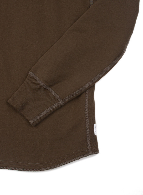 Reigning Champ Knit Midweight Terry Scalloped LS Crewneck Olive Reigning Champ Knit Midweight Terry Scalloped LS Crewneck Olive