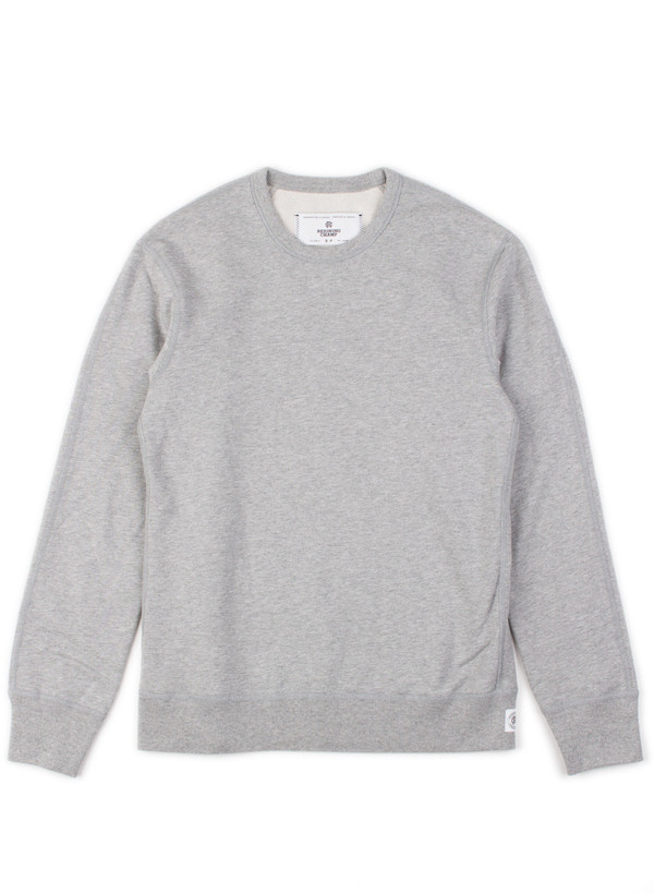 Reigning Champ Midweight Long Sleeve Crewneck Heather Grey Reigning Champ Midweight Long Sleeve Crewneck Heather Grey