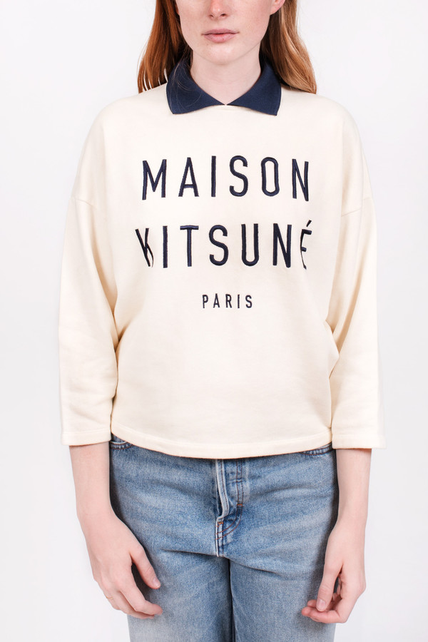 Maison Kitsune Polo Cropped Sweatshirt Maison Kitsune Polo Cropped Sweatshirt