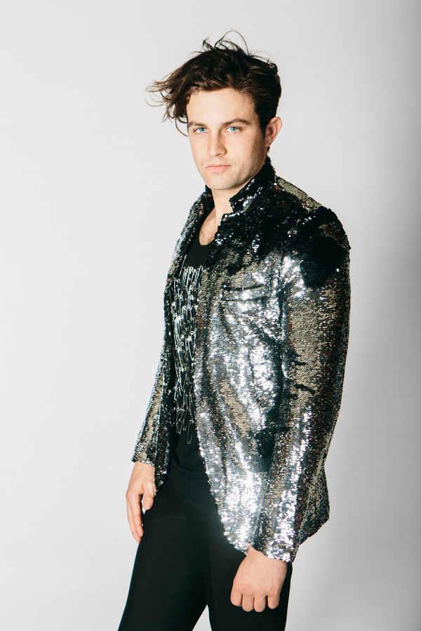 Men's Any Old Iron Black/Silver Sequin Jacket Men's Any Old Iron Black/Silver Sequin Jacket