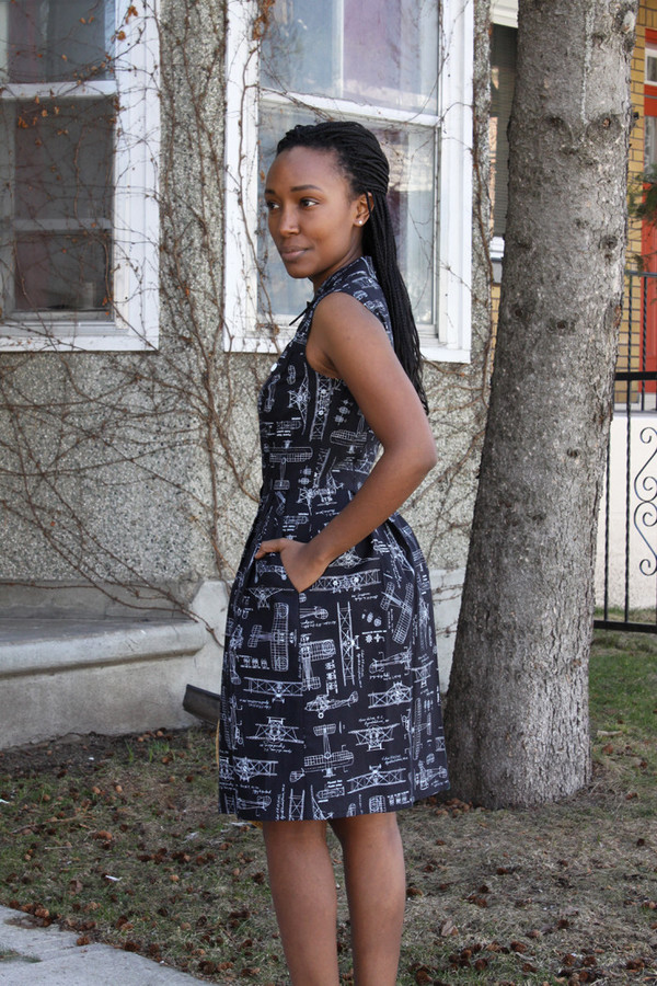 Birds of North America Lovebird Dress (Black Planes) Birds of North America Lovebird Dress (Black Planes)