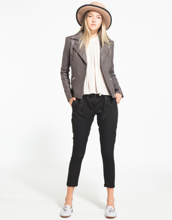 AMBER SAKAI BLACK CREPE CROSSOVER PANTS AMBER SAKAI BLACK CREPE CROSSOVER PANTS