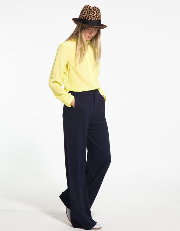GAT RIMON YELLOW SILK COLLARED SHIRT GAT RIMON YELLOW SILK COLLARED SHIRT