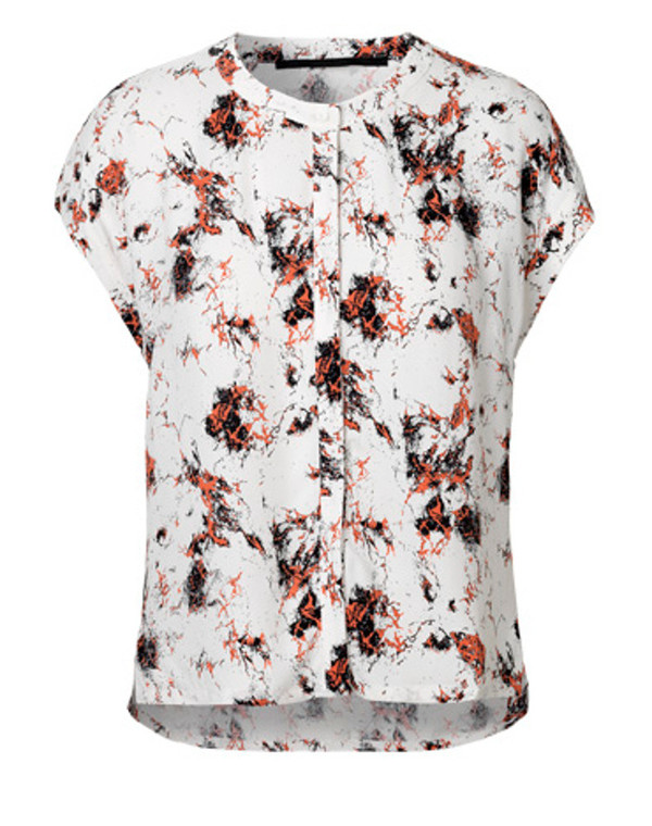 Just Female "New Marble" Short Sleeve Printed Blouse Just Female "New Marble" Short Sleeve Printed Blouse