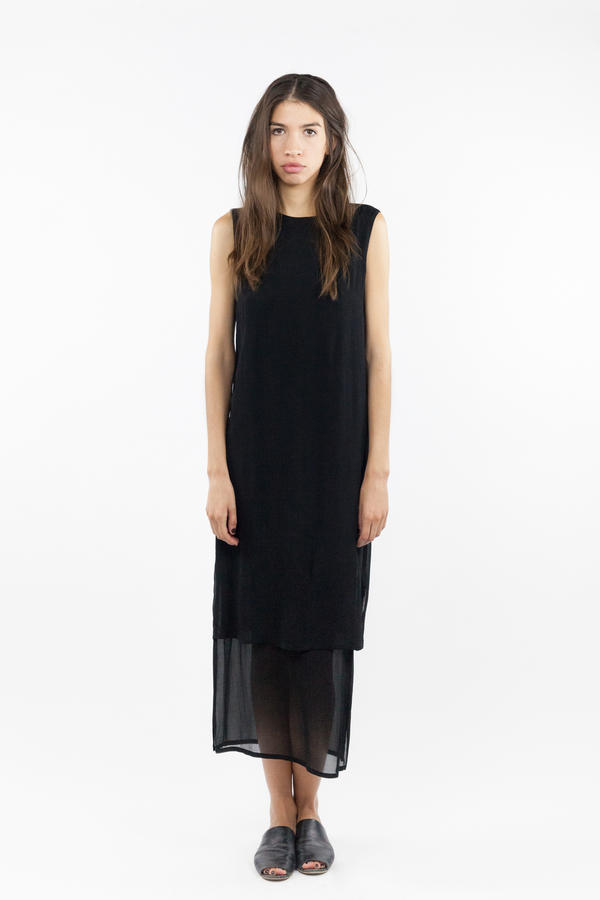 7115 by Szeki Sleeveless Layered Dress - Black 7115 by Szeki Sleeveless Layered Dress - Black