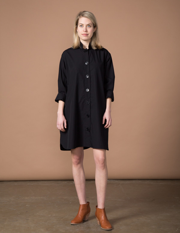 SBJ Austin Stacey Dress - Black Poplin SBJ Austin Stacey Dress - Black Poplin