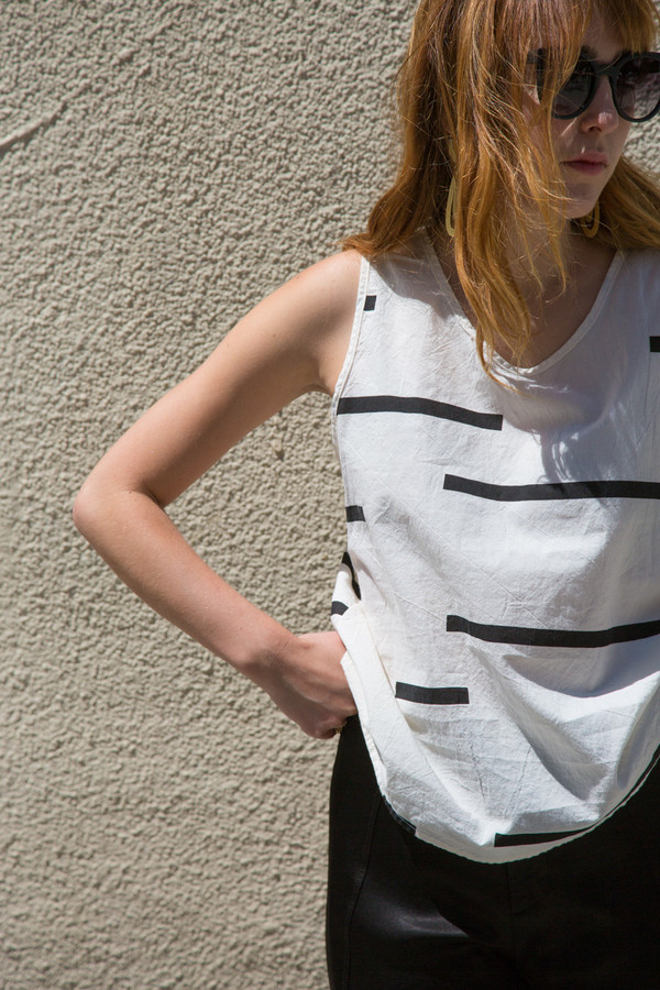 Uzi NYC uzi broken stripe tank Uzi NYC uzi broken stripe tank