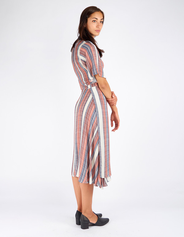 Just Female Stripe Wrap Dress Stripe AOP Just Female Stripe Wrap Dress Stripe AOP