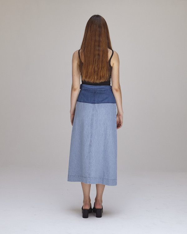 Caron Callahan Georgia Skirt in Blue Combo Caron Callahan Georgia Skirt in Blue Combo