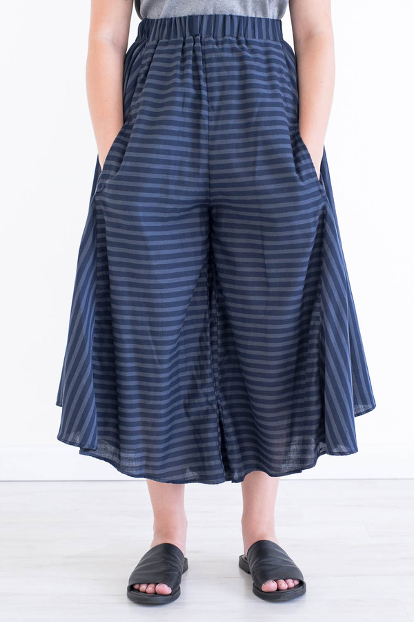 REIFhaus Grete Culotte Pant in Navy Stripe REIFhaus Grete Culotte Pant in Navy Stripe
